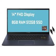 2021 Flagship Asus VivoBook 14 Thin and Light Laptop 14” FHD Display AMD 4 Core Ryzen 5 3500U 8GB RAM 512GB SSD Backlit Keyboard Fingerprint USB C HDMI Harman Win10 + HDMI Cable