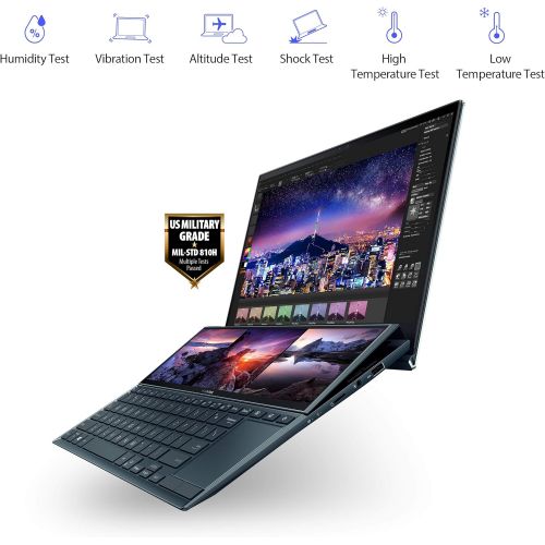 아수스 ASUS ZenBook Duo 14 UX482 14” FHD NanoEdge Touch Display, Intel Core i7 1165G7 CPU, NVIDIA GeForce MX450, 16GB RAM, 1TB SSD, Innovative ScreenPad Plus, Windows 10 Pro, Celestial Bl