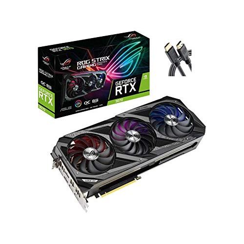 아수스 2021 Newst ASUS ROG Strix NVIDIA GeForce RTX 3070 Gaming Graphics Card (PCIe 4.0, 8GB GDDR6, HDMI 2.1, DisplayPort 1.4a, Axial Tech Fan Design, 2.9 Slot, Super Alloy Power II, GPU