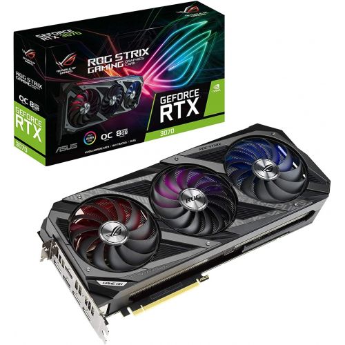 아수스 2021 Newst ASUS ROG Strix NVIDIA GeForce RTX 3070 Gaming Graphics Card (PCIe 4.0, 8GB GDDR6, HDMI 2.1, DisplayPort 1.4a, Axial Tech Fan Design, 2.9 Slot, Super Alloy Power II, GPU