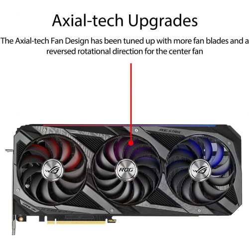 아수스 2021 Newst ASUS ROG Strix NVIDIA GeForce RTX 3070 Gaming Graphics Card (PCIe 4.0, 8GB GDDR6, HDMI 2.1, DisplayPort 1.4a, Axial Tech Fan Design, 2.9 Slot, Super Alloy Power II, GPU