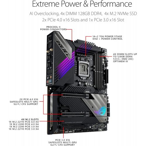 아수스 ASUS ROG Maximus XIII Hero (WiFi 6E) Z590 LGA 1200(Intel11th/10th Gen) ATX Gaming Motherboard (PCIe 4.0, 14+2 Power Stages, DDR4 5333+, Dual 2.5Gb LAN,Thunderbolt 4 onboard, 4X M.2/NVM