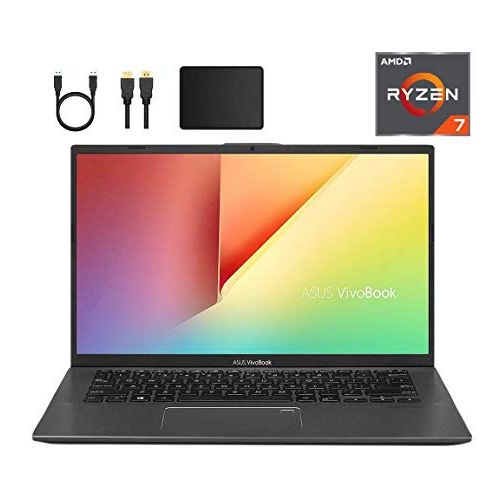 아수스 Newest ASUS VivoBook 14 inch FHD 1080p Laptop PC, AMD Ryzen 7 3700U, 8GB DDR4, 512GB PCIe SSD, Fingerprint Reader, Backlit Keyboard, AMD Radeon RX Vega 10 Graphics, W10 Home w/Maze