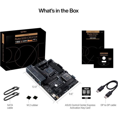 아수스 ASUS ProArt B550 Creator AMD (Ryzen 5000/3000) ATX content Creator motherboard (Thunderbolt 4, dual M.2, PCIe 4.0, dual 2.5 Gb Lan, DisplayPort/HDMI, USB 3.2 Gen 2 Type A and Type