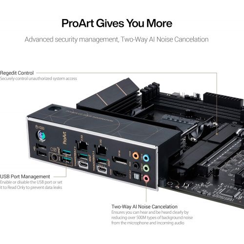 아수스 ASUS ProArt B550 Creator AMD (Ryzen 5000/3000) ATX content Creator motherboard (Thunderbolt 4, dual M.2, PCIe 4.0, dual 2.5 Gb Lan, DisplayPort/HDMI, USB 3.2 Gen 2 Type A and Type