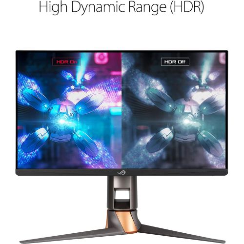 아수스 ASUS ROG Swift 360Hz PG259QNR 24.5” HDR Gaming Monitor, 1080P Full HD, Fast IPS, 1ms, G SYNC, ULMB, NVIDIA Reflex Latency Analyzer, HDMI DisplayPort USB, Desk Mount Kit, VESA Wall