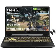 Asus 2021 Flagship Tuf A15 Gaming Laptop 15.6 FHD 144Hz AMD Octa Core Ryzen 7 4800H (Beats i7 9750H) 16GB DDR4 512GB SSD 1TB HDD GTX 1660 Ti 6GB RGB Backlit Keyboard DTS Win 10 + H