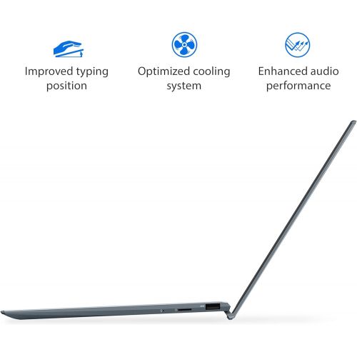 아수스 ASUS ZenBook 13 Ultra Slim Laptop 13.3” FHD NanoEdge Bezel Display, Intel Core i5 1035G1, 8GB LPDDR4X RAM, 256GB PCIe SSD, NumberPad, Thunderbolt, Wi Fi 6, Windows 10 Pro, Pine Gre