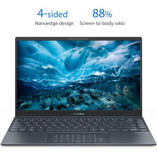 아수스 ASUS ZenBook 13 Ultra Slim Laptop 13.3” FHD NanoEdge Bezel Display, Intel Core i5 1035G1, 8GB LPDDR4X RAM, 256GB PCIe SSD, NumberPad, Thunderbolt, Wi Fi 6, Windows 10 Pro, Pine Gre