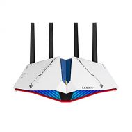ASUS RT AX82U AX5400 Dual band WiFi 6 Gaming Router GUNDAM EDITION, Mesh WiFi, Lifetime Free Internet Security, Dedicated Gaming Port, Mobile Game Boost, MU MIMO, Streaming & Gamin