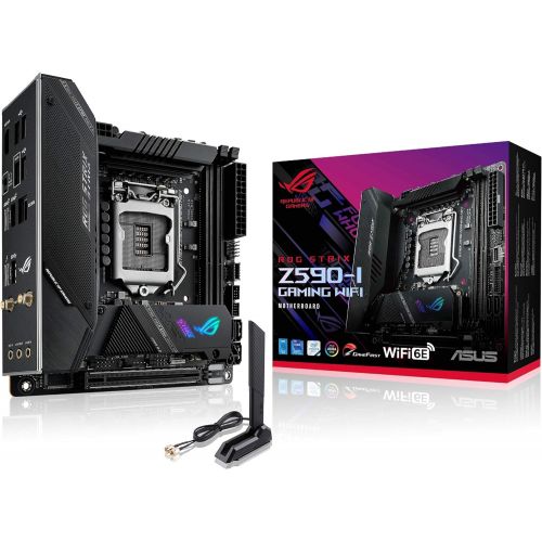 아수스 ASUS ROG Strix Z590 I Gaming WiFi 6E LGA 1200 (Intel 11th/10th Gen) mini ITX Gaming motherboard (PCIe 4.0, 8+2 power stages,Thunderbolt 4 Onboard,2.5 Gb LAN, USB 3.2 Gen 2 front panel