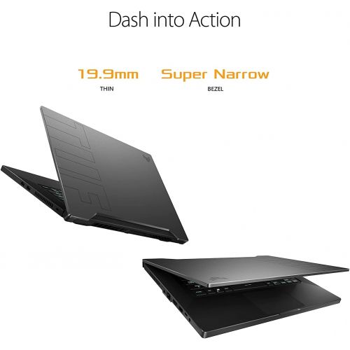 아수스 ASUS TUF Dash 15 Ultra Slim Gaming Laptop, 15.6 144Hz IPS FHD, GeForce RTX 3050Ti, Intel Core i7 11370H, 16GB DDR4 RAM, 1TB PCIe NVMe SSD, Wi Fi 6, Backlit Keyboard, Win 10, Eclips