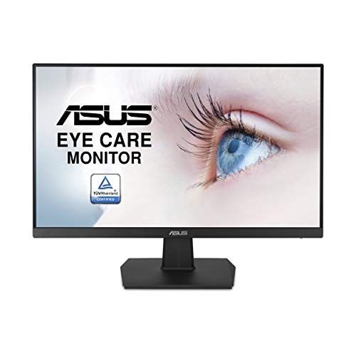 아수스 Asus VA24EHE 23.8” Monitor, 1080P, Full HD, IPS, 75Hz, HDMI D Sub DVI D, Adaptive Sync / FreeSync, VESA wall mountable, Eye Care, Flicker free and Low Blue Light