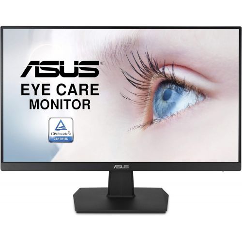 아수스 Asus VA24EHE 23.8” Monitor, 1080P, Full HD, IPS, 75Hz, HDMI D Sub DVI D, Adaptive Sync / FreeSync, VESA wall mountable, Eye Care, Flicker free and Low Blue Light