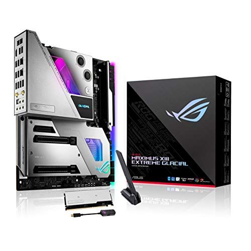 아수스 Asus ROG Maximus XIII Extreme Glacial (WiFi 6E) Z590 LGA 1200(Intel 11th) EATX gaming motherboard (PCIe 4.0,18+2 power stages,integrated EK water block, 5xM.2 slots, 2xThunderbolt