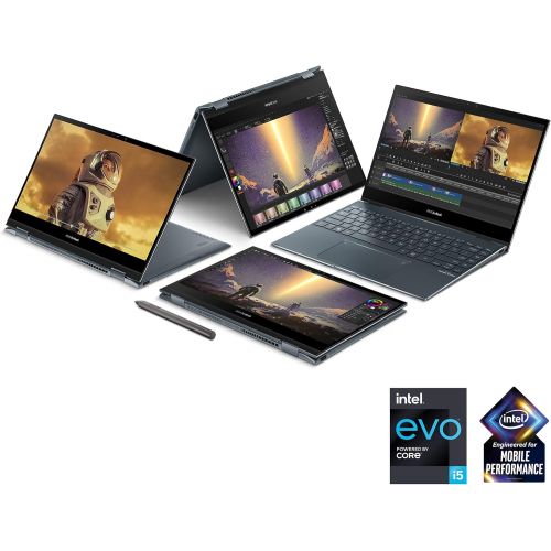 아수스 ASUS ZenBook Flip 13 Ultra Slim Convertible Laptop, 13.3” OLED FHD Touch Display, Intel Core i5 1135G7 Processor, Intel Iris Xe Graphics, 8GB RAM, 512GB SSD, Windows 10 Home, Pine