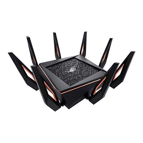 아수스 ASUS ROG Rapture WiFi 6 Gaming Router (GT AX11000) Tri Band 10 Gigabit Wireless Router, 1.8GHz Quad Core CPU, WTFast, 2.5G Port, AiMesh Compatible, Included Lifetime Internet Sec