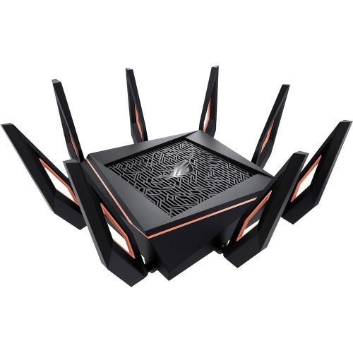 아수스 ASUS ROG Rapture WiFi 6 Gaming Router (GT AX11000) Tri Band 10 Gigabit Wireless Router, 1.8GHz Quad Core CPU, WTFast, 2.5G Port, AiMesh Compatible, Included Lifetime Internet Sec