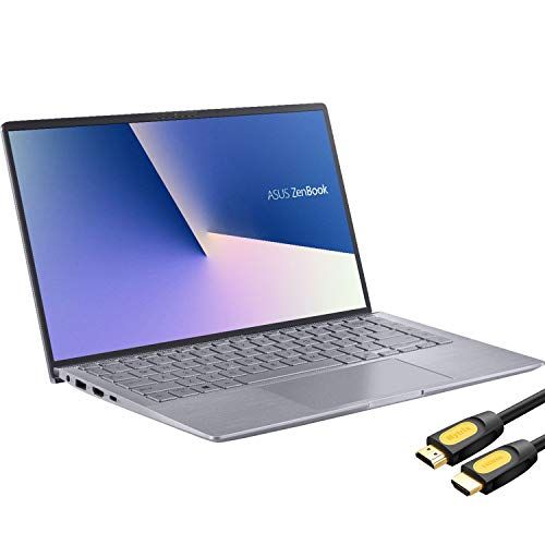 아수스 ASUS ZenBook 14 IPS FHD Laptop, AMD Ryzen 4500U 6 Core up to 4.0 GHz, NVIDIA GeForce MX350 Graphics, 8GB RAM, 256GB SSD, Backlit KB, USB C, Mytrix HDMI Cable, Win 10