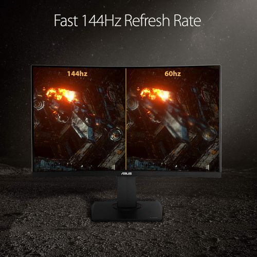 아수스 ASUS TUF Gaming 32 1440P HDR Curved Monitor (VG32VQ) QHD (2560 x 1440), 144Hz, 1ms, Extreme Low Motion Blur, Speaker, Adaptive Sync, FreeSync Premium, VESA Mountable, DisplayPort