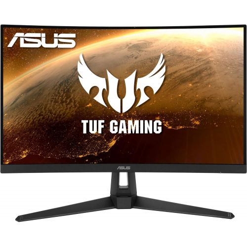 아수스 ASUS TUF Gaming VG27VH1B 27” Curved Monitor, 1080P Full HD, 165Hz (Supports 144Hz), Extreme Low Motion Blur, Adaptive sync, FreeSync Premium, 1ms, Eye Care, HDMI D Sub, BLACK