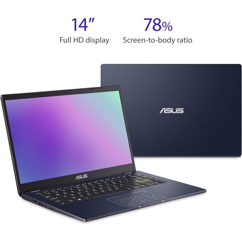 아수스 ASUS L410 MA DB02 Ultra Thin Laptop, 14” FHD Display, Intel Celeron N4020 Processor, 4GB RAM, 64GB Storage, NumberPad, Windows 10 Home in S Mode, Star Black