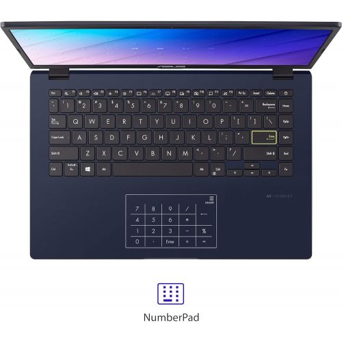 아수스 ASUS L410 MA DB02 Ultra Thin Laptop, 14” FHD Display, Intel Celeron N4020 Processor, 4GB RAM, 64GB Storage, NumberPad, Windows 10 Home in S Mode, Star Black