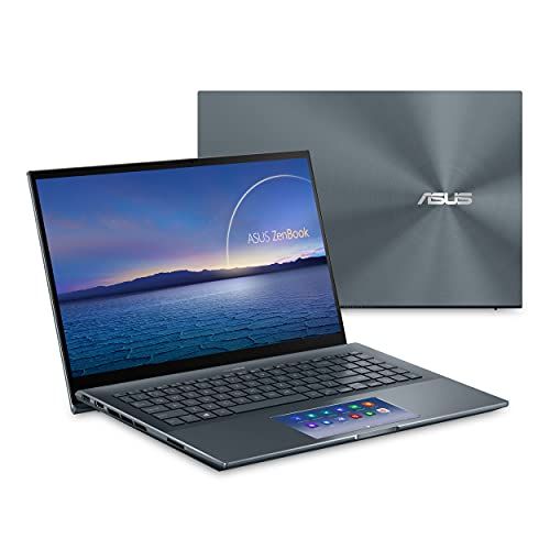 아수스 ASUS ZenBook 15 Ultra Slim Laptop, 15”FHD Touch Display, Intel Core i7 10750H, GeForce GTX 1650 Ti, 16GB RAM, 1TB SSD, Innovative ScreenPad 2.0, Thunderbolt 3, Windows 10 Pro, Pine