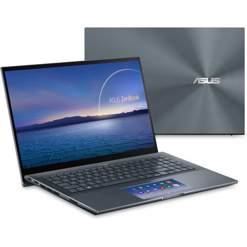 아수스 ASUS ZenBook 15 Ultra Slim Laptop, 15”FHD Touch Display, Intel Core i7 10750H, GeForce GTX 1650 Ti, 16GB RAM, 1TB SSD, Innovative ScreenPad 2.0, Thunderbolt 3, Windows 10 Pro, Pine