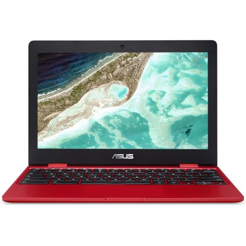 아수스 ASUS Chromebook C223 11.6 HD Chromebook Laptop, Intel Dual-Core Celeron N3350 Processor (up to 2.4GHz), 4GB RAM, 32GB eMMC Storage, Premium Design, Red, C223NA-DH02-RD
