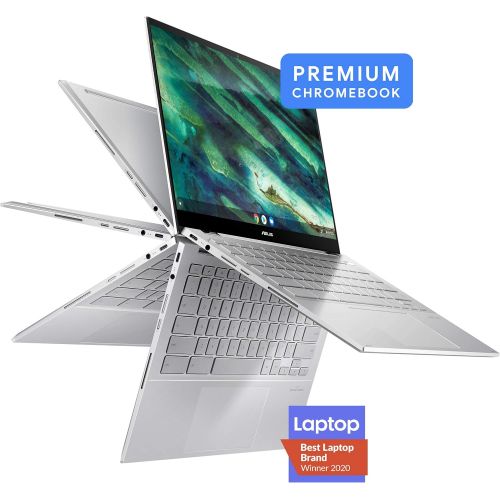 아수스 ASUS Chromebook Flip C436 2-in-1 Laptop, 14 Touchscreen FHD 4-Way NanoEdge, Intel Core i3-10110U, 128GB PCIe SSD, Fingerprint, Backlit KB, Wi-Fi 6, Chrome OS, C436FA-DS388T, Magnes