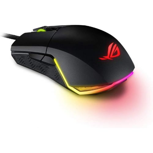 아수스 ASUS Optical Gaming Mouse - ROG Pugio Ergonomic & Truly Ambidextrous PC Gaming Mouse Configurable & Swappable Side Buttons 7200 DPI Optical Sensor Aura Sync RGB, ROG Armoury II