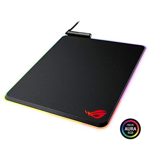 아수스 ASUS ROG Balteus RGB Gaming Mouse Pad - USB Port Aura Sync RGB Lighting Hard Micro-Textured Gaming-Optimized Surface & Nonslip Rubber Base