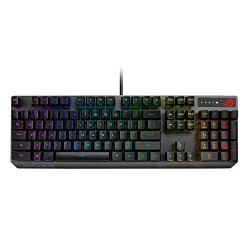 아수스 ASUS Mechanical Gaming Keyboard - ROG Strix Scope RX Red Optical Mechanical Switches USB 2.0 Passthrough 2X Wider Ctrl Key for Greater FPS Precision Aura Sync, Armoury Crate RGB Li