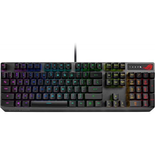 아수스 ASUS Mechanical Gaming Keyboard - ROG Strix Scope RX Red Optical Mechanical Switches USB 2.0 Passthrough 2X Wider Ctrl Key for Greater FPS Precision Aura Sync, Armoury Crate RGB Li