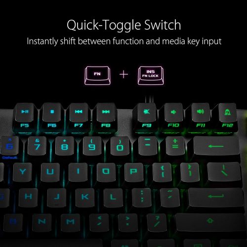 아수스 ASUS Mechanical Gaming Keyboard - ROG Strix Scope RX Red Optical Mechanical Switches USB 2.0 Passthrough 2X Wider Ctrl Key for Greater FPS Precision Aura Sync, Armoury Crate RGB Li