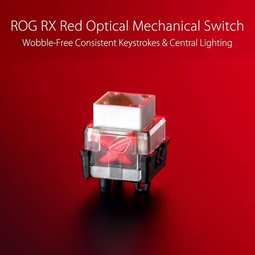 아수스 ASUS Mechanical Gaming Keyboard - ROG Strix Scope RX Red Optical Mechanical Switches USB 2.0 Passthrough 2X Wider Ctrl Key for Greater FPS Precision Aura Sync, Armoury Crate RGB Li