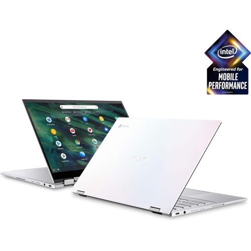 아수스 ASUS Chromebook Flip C436 2-in-1 Laptop, 14 Touchscreen FHD 4-Way NanoEdge, Intel Core i5-10210U, 512GB PCIe SSD, Fingerprint, Backlit KB, Wi-Fi 6, Chrome OS, C436FA-DS599T-W, Magn