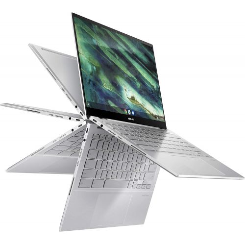 아수스 ASUS Chromebook Flip C436 2-in-1 Laptop, 14 Touchscreen FHD 4-Way NanoEdge, Intel Core i5-10210U, 512GB PCIe SSD, Fingerprint, Backlit KB, Wi-Fi 6, Chrome OS, C436FA-DS599T-W, Magn