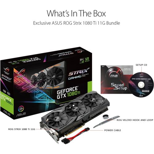아수스 ASUS ROG STRIX GeForce GTX 1080 TI 11GB VR Ready 5K HD Gaming Graphics Card (ROG-STRIX-GTX1080TI-11G-GAMING)