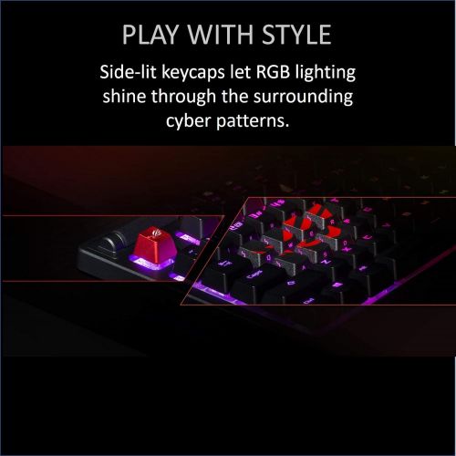 아수스 ASUS ROG Gaming Keycap Set - Textured Side-Lit Design for FPS & MOBA Gaming | Accurate Keypress with Strong Grip | Compatible with Cherry MX Switches | Includes Keycap-Puller Tool