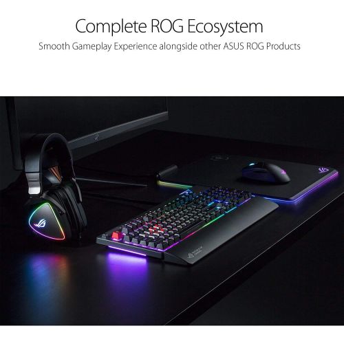 아수스 ASUS ROG Gaming Keycap Set - Textured Side-Lit Design for FPS & MOBA Gaming | Accurate Keypress with Strong Grip | Compatible with Cherry MX Switches | Includes Keycap-Puller Tool