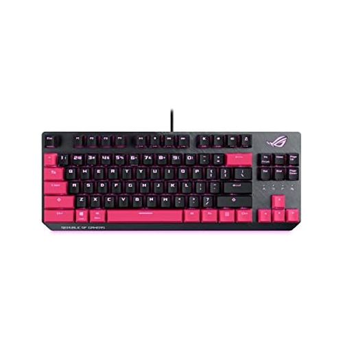 아수스 ASUS ROG Strix Scope TKL Electro Punk Mechanical Gaming Keyboard | Cherry MX Red Switches | 2X Wider Ctrl Key for Greater FPS Precision | Gaming Keyboard for PC | Aura Sync RGB Lig