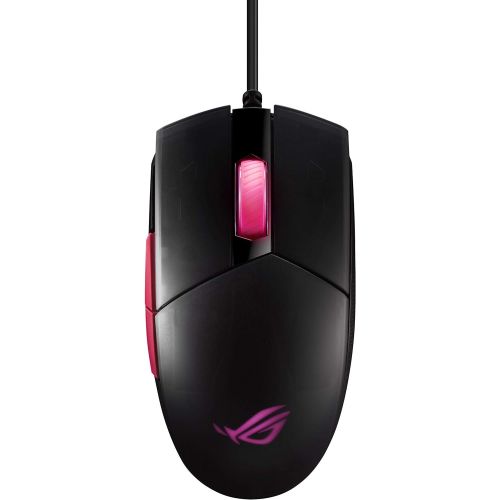 아수스 ASUS Optical Gaming Mouse - ROG Strix Impact II Electro Punk Edition | 6,200 DPI Sensor | Wired Gaming Mouse for PC | Ultimate Comfort | Aura Sync RGB, Armoury II