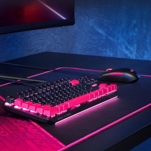 아수스 ASUS Optical Gaming Mouse - ROG Strix Impact II Electro Punk Edition | 6,200 DPI Sensor | Wired Gaming Mouse for PC | Ultimate Comfort | Aura Sync RGB, Armoury II