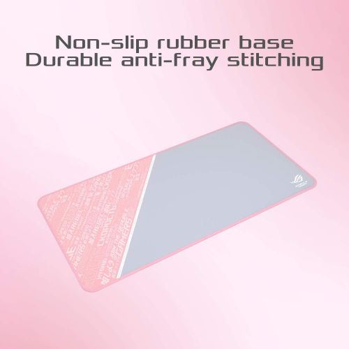 아수스 ASUS ROG Sheath PNK Limited Edition Extended Gaming Mouse Pad - Ultra-Smooth Surface for Pixel-Precise Mouse Control | Durable Anti-Fray Stitching | Non-Slip Rubber Base | Light &
