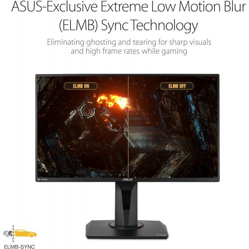 아수스 ASUS TUF Gaming VG259QM 24.5” Monitor, 1080P Full HD (1920 x 1080), Fast IPS, 280Hz, G-SYNC Compatible, Extreme Low Motion Blur Sync,1ms, DisplayHDR 400, Eye Care, DisplayPort HDMI