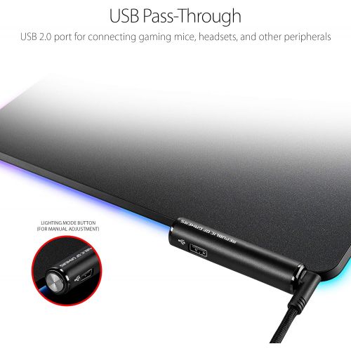 아수스 ASUS ROG Balteus RGB Gaming Mouse Pad - USB Port | Aura Sync RGB Lighting | Hard Micro-Textured Gaming-Optimized Surface & Nonslip Rubber Base