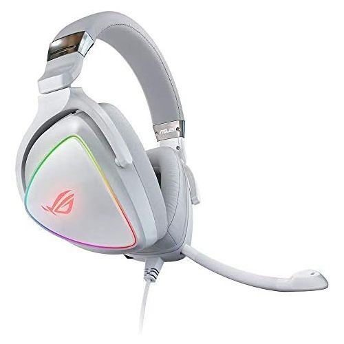 아수스 ASUS RGB Gaming Headset ROG Delta | Hi-Res ESS Quad-DAC, Circular RBG Lighting Effect | USB-C Connector for PCs, Consoles, and Mobile Gaming | Gaming Headphones with Detachable Mic