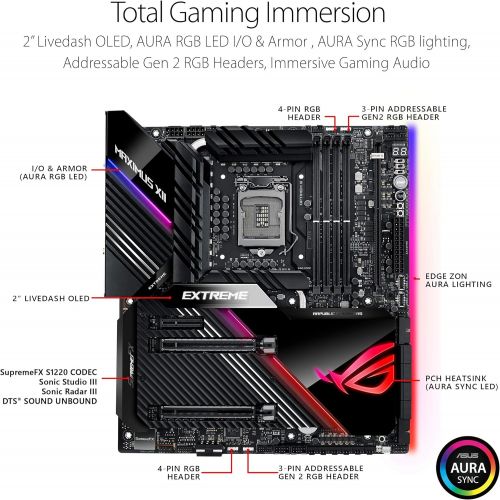 아수스 ASUS ROG Maximus XII Extreme Z490 (WiFi 6) LGA 1200(Intel 10th Gen) EATX Gaming Motherboard (16 Power Stages, 10 G & Intel 2.5G LAN, Fan Extension Card & ThunderboltEX 3-TR Card, 2